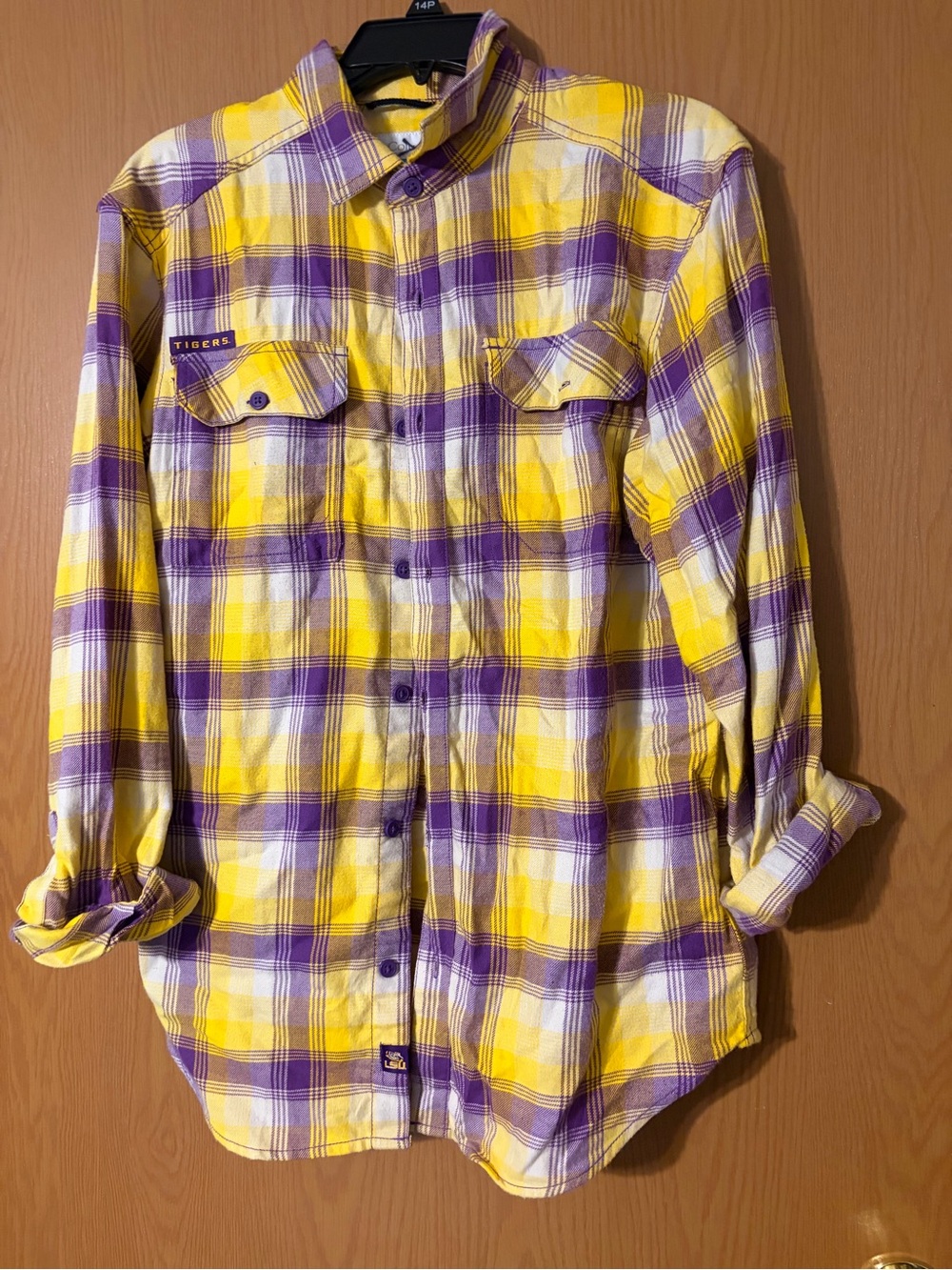 Columbia Yellow and Purple Plaid Button-Down Shirt - Men's